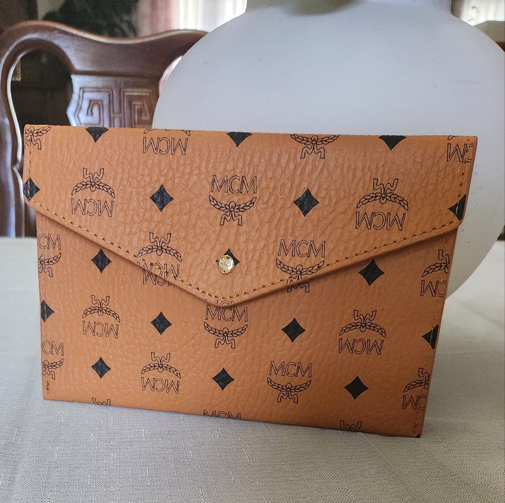 MCM Cognac Envelope Clutch